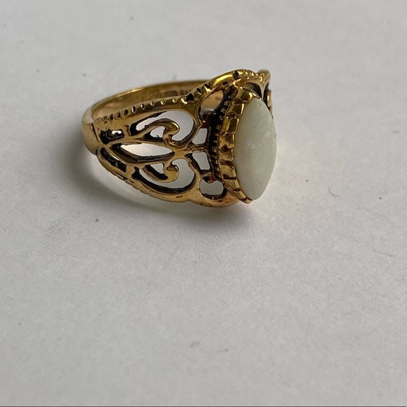 Vintage Genuine Opal and 14KT Gold GE ESPO Ring - Picture 6 of 16